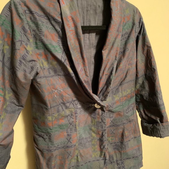 Distressed linen blazer - Picture 3 of 6